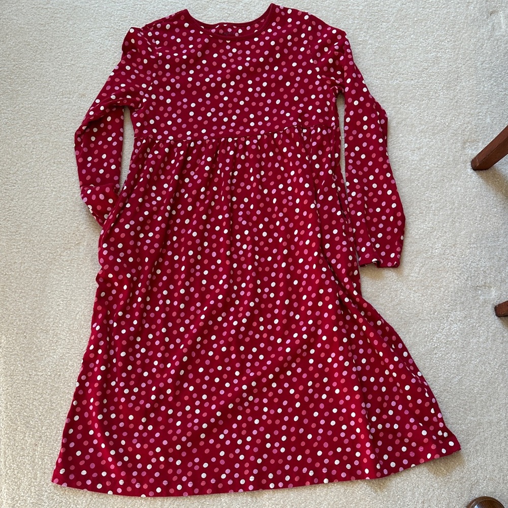Lands' End Red and White Polka Dot Kids Dress